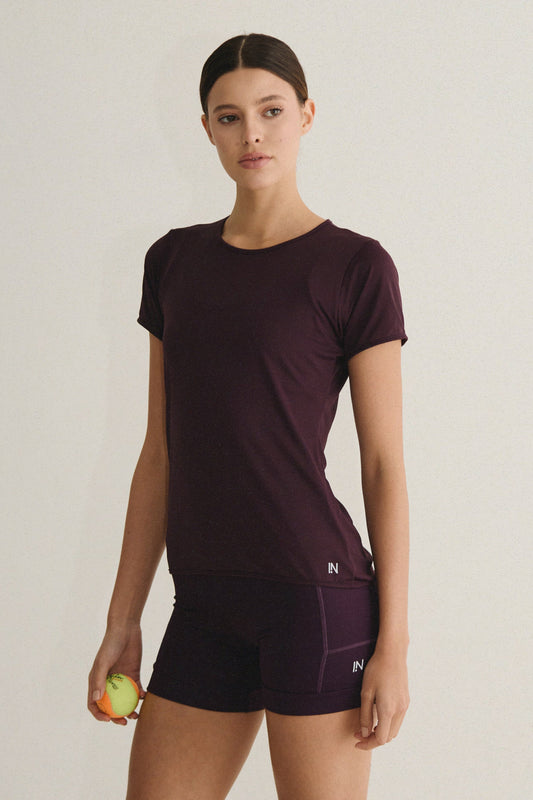 T-SHIRT BABY LOOK BORGONHA